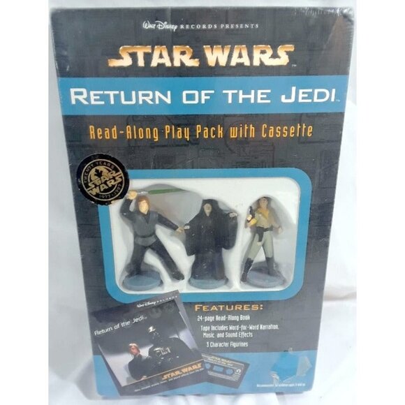 Star Wars Return of The Jedi Read-Along Play Pack w/ Cassette, Book & Figures - Picture 1 of 2